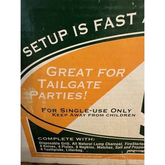Quick-Nic Ready To Use Disposable Instant Grill Tailgate Picnic Single Use NOS - Picture 3 of 6